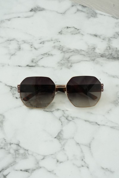 Сонцезахисні окуляри з пантерою та золотими елементами