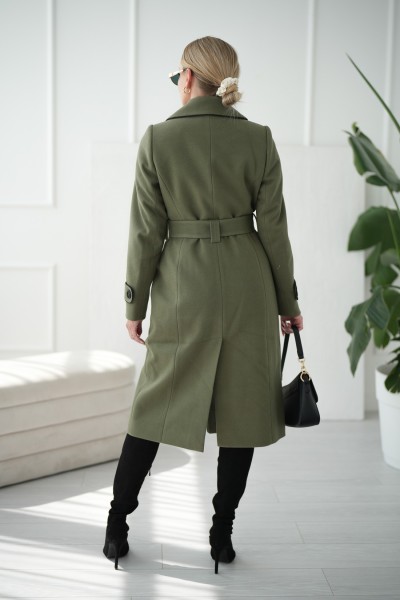 Zweireihiger Mantel - Khaki