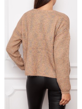 Pomarańczowo-brązowy Sweter