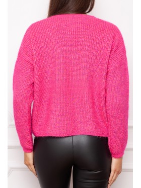 Glänzend-rosa Pullover