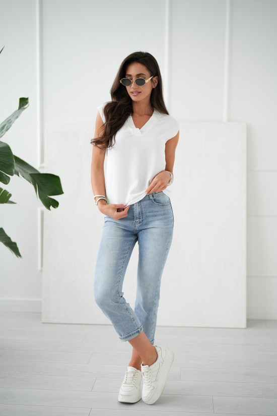 ärmellose weiße bluse