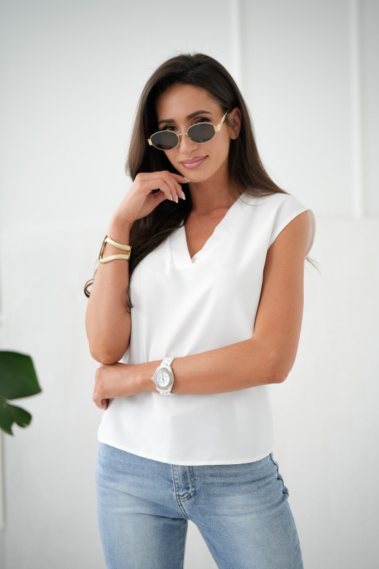 ärmellose weiße bluse