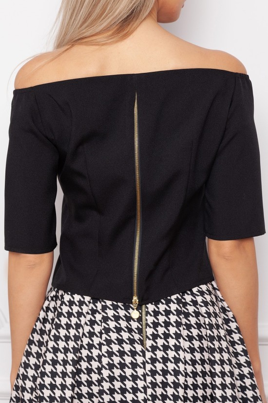 Bluse mit goldenem Reißverschluss