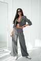 Set mit kurzer Jacke und weiter Hose - grau