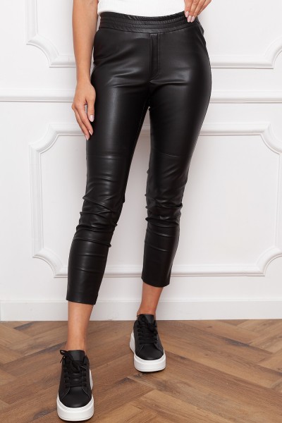 Schwarze Öko-Lederhose